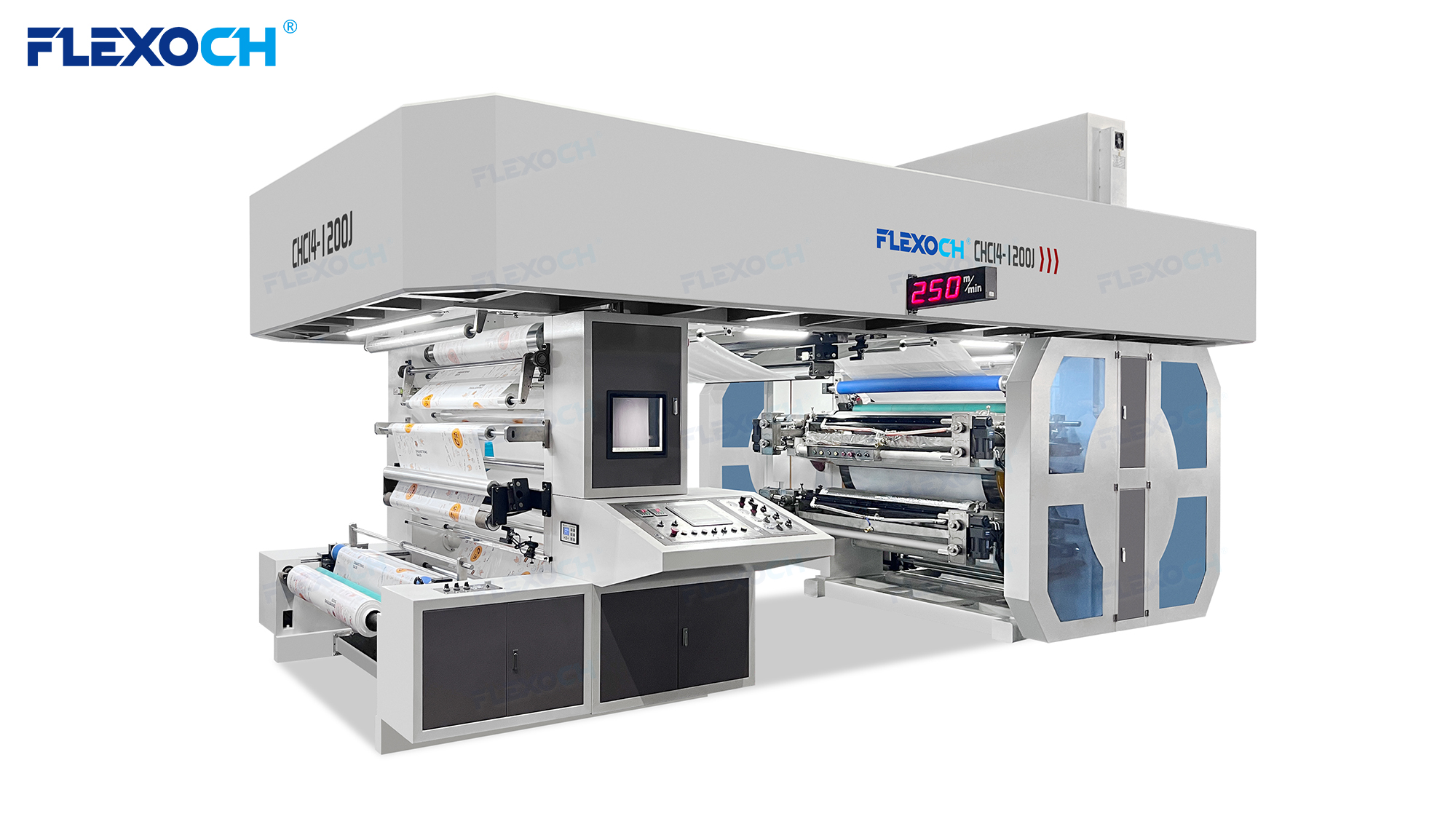 Máquina de impresión flexográfica de tambor central de 4 colores